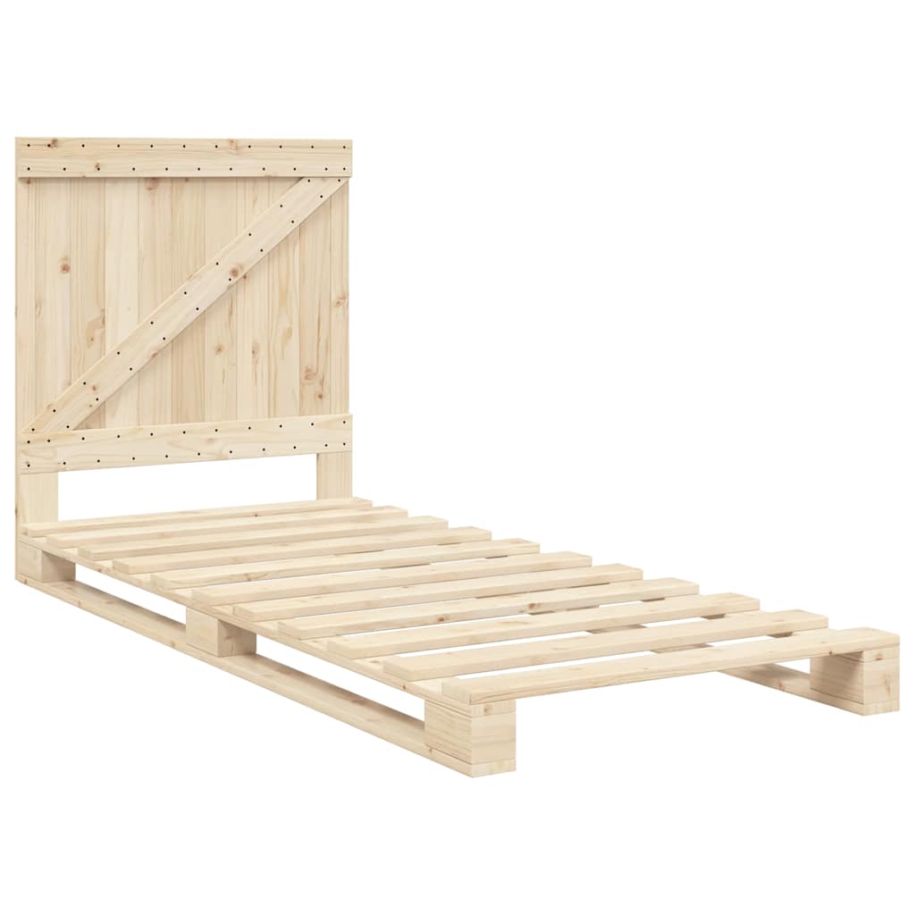 Sengeramme med hodegavl 90x200 cm heltre furu vidaXL
