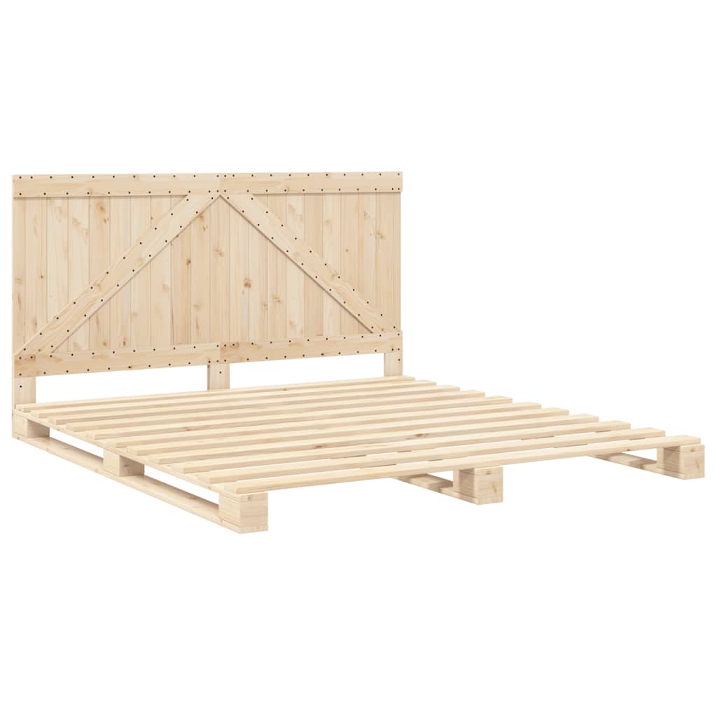 Sengeramme med hodegavl 200x200 cm heltre furu