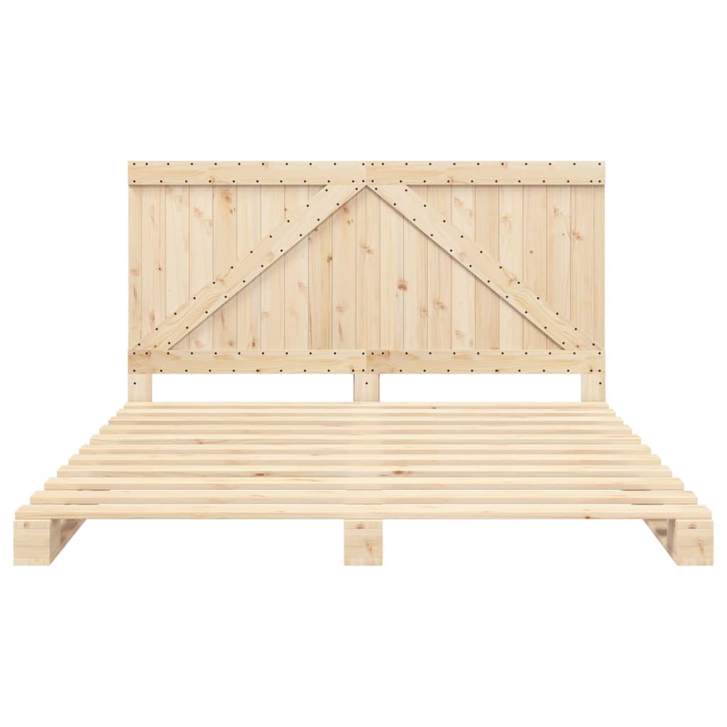 Sengeramme med hodegavl 200x200 cm heltre furu