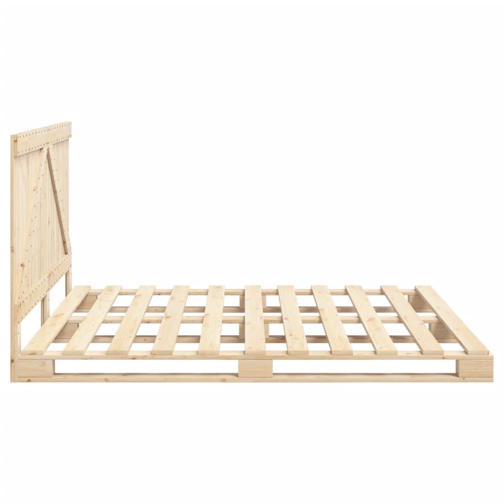 Sengeramme med hodegavl 200x200 cm heltre furu