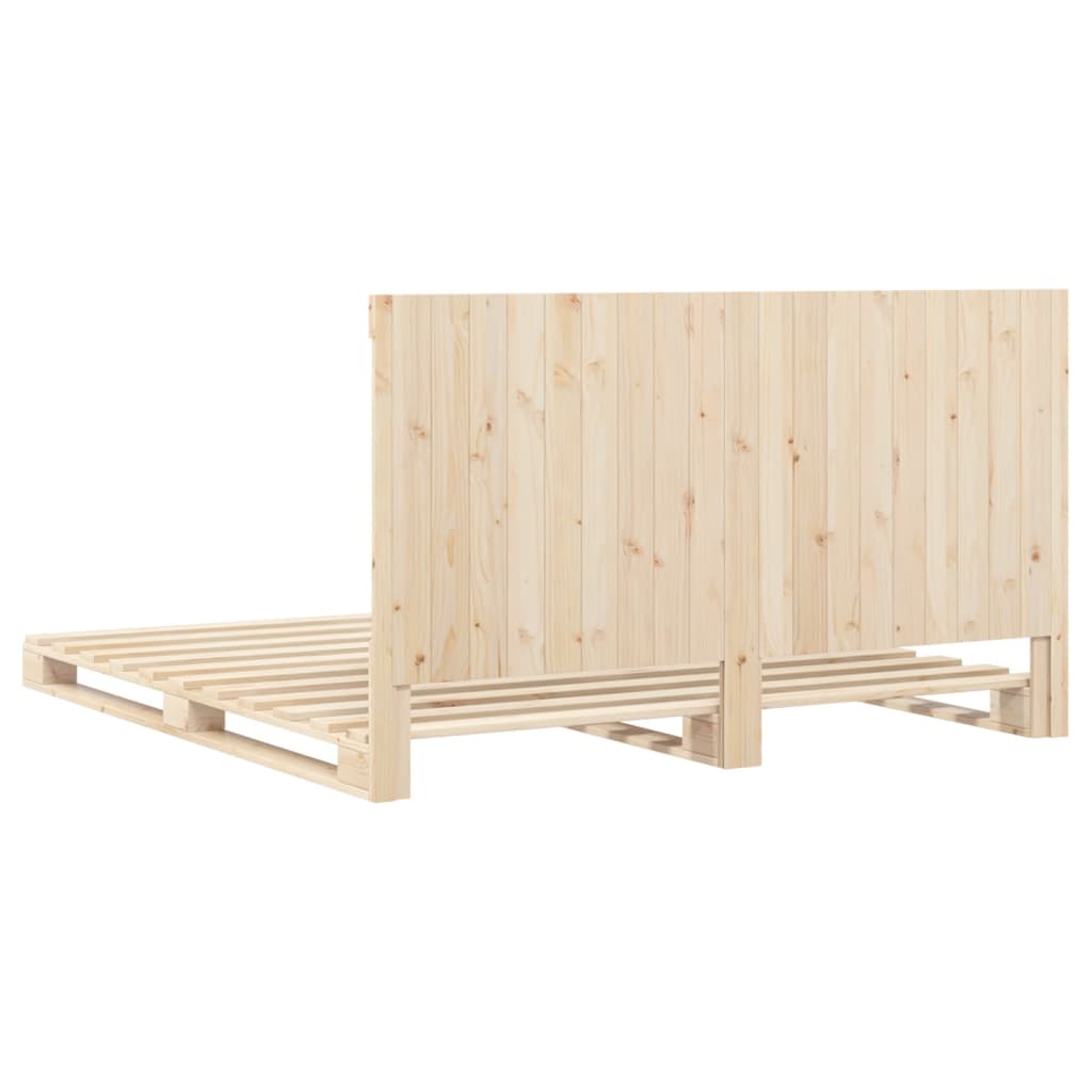 Sengeramme med hodegavl 200x200 cm heltre furu