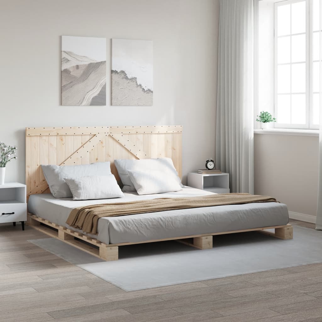 Sengeramme med hodegavl 200x200 cm heltre furu