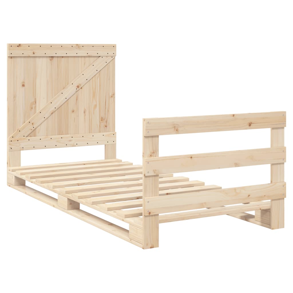 Sengeramme med hodegavl 90x200 cm heltre furu
