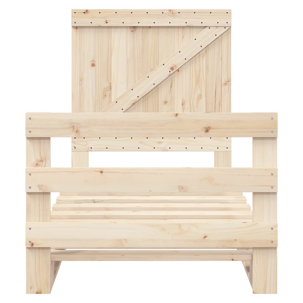 Sengeramme med hodegavl 90x200 cm heltre furu