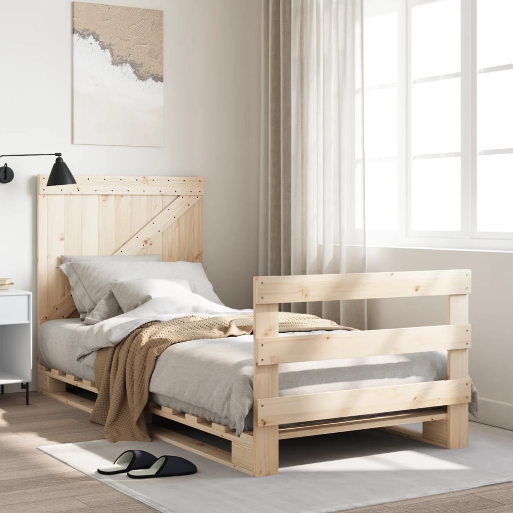 Sengeramme med hodegavl 90x200 cm heltre furu