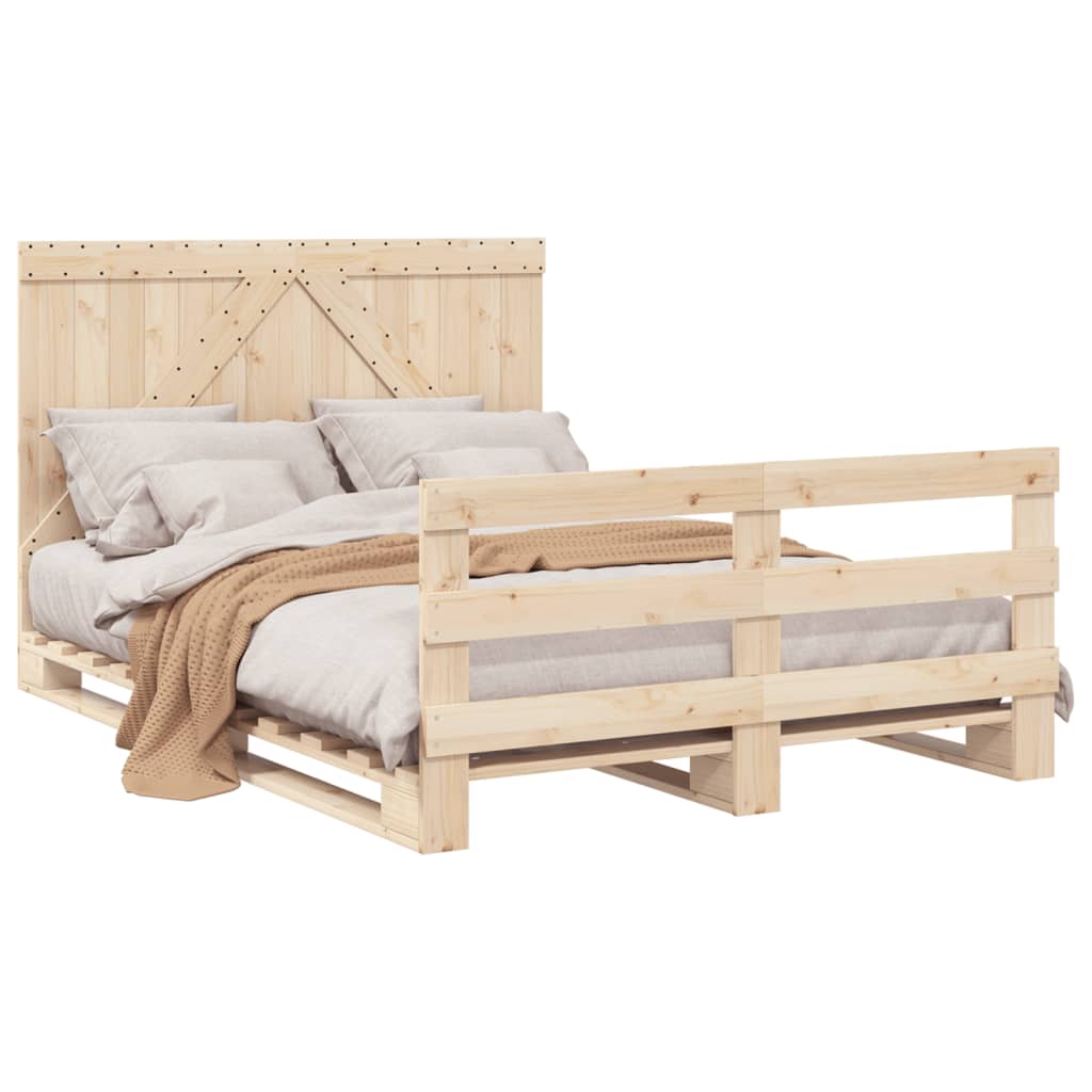 Sengeramme med hodegavl 140x200 cm heltre furu