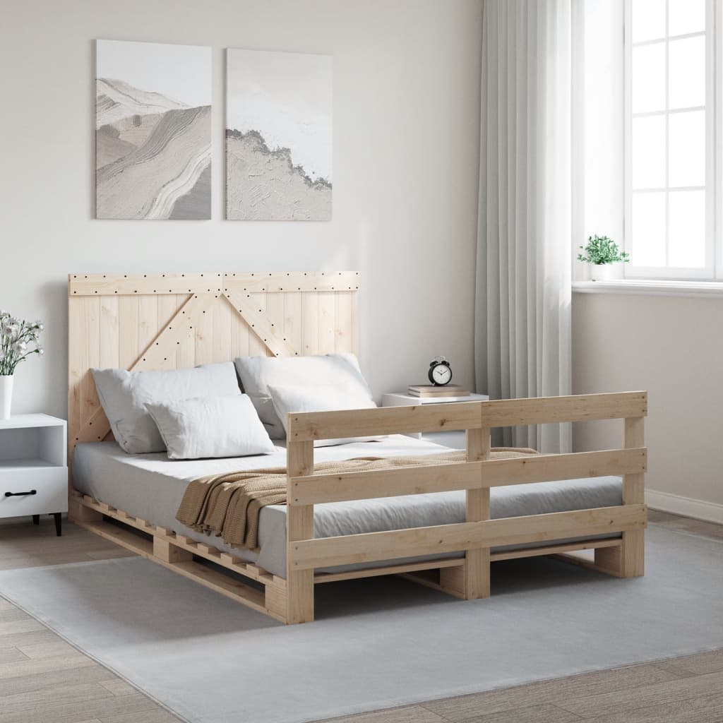 Sengeramme med hodegavl 140x200 cm heltre furu