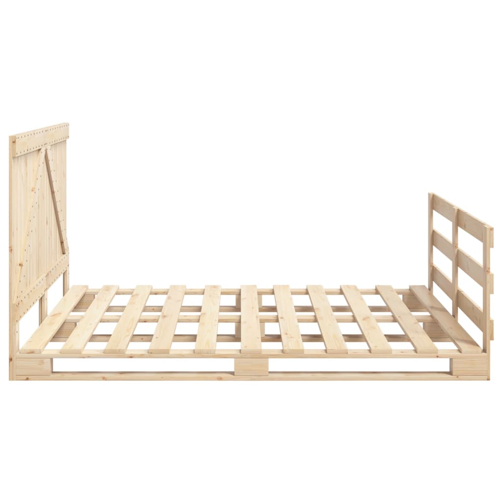 Sengeramme med hodegavl 200x200 cm heltre furu