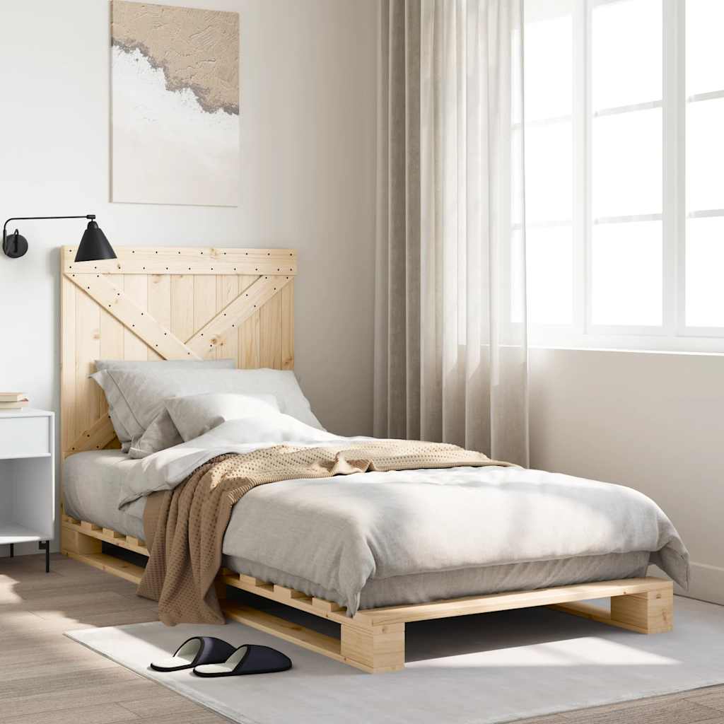 Sengeramme med hodegavl 90x200 cm heltre furu vidaXL