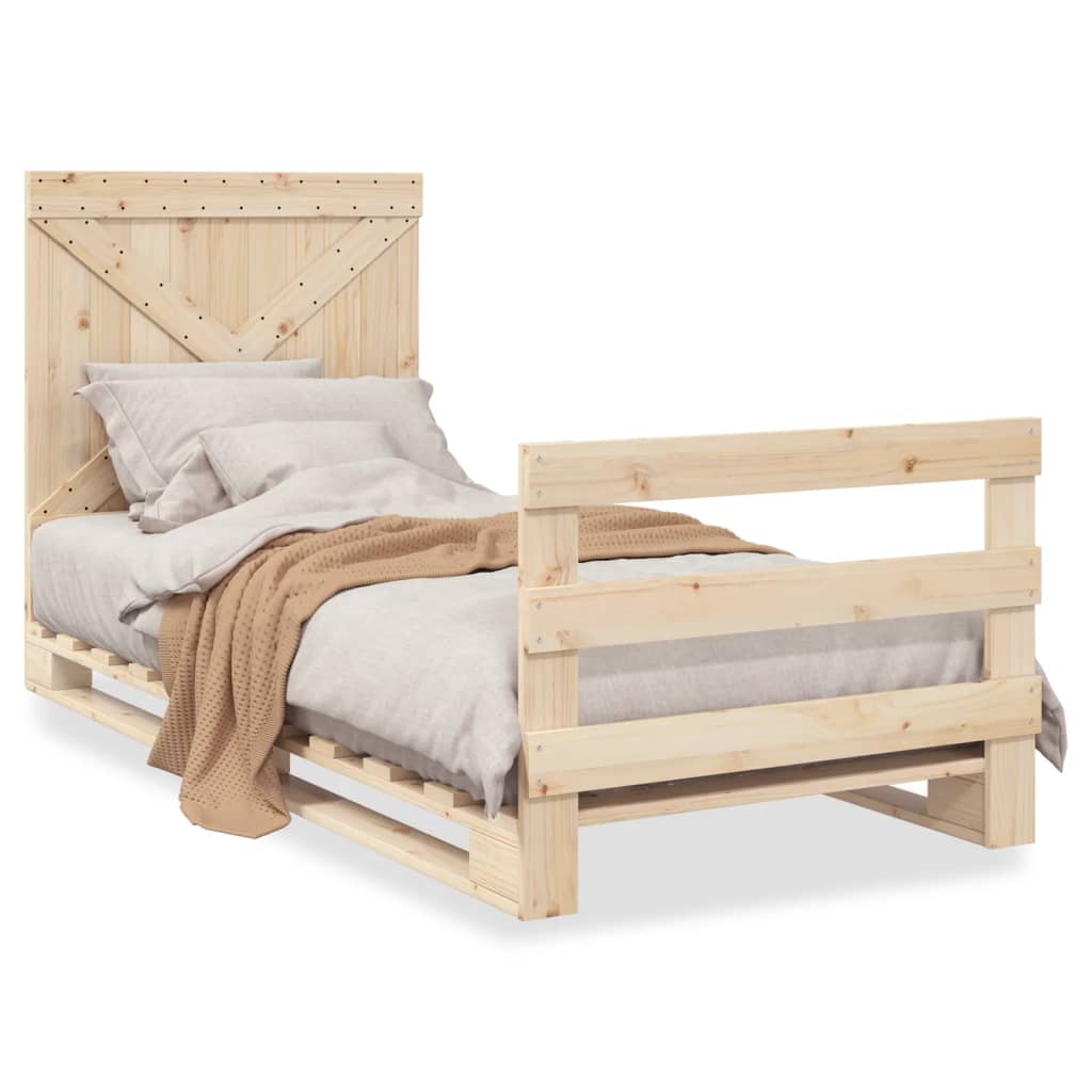 Sengeramme med hodegavl 90x200 cm heltre furu