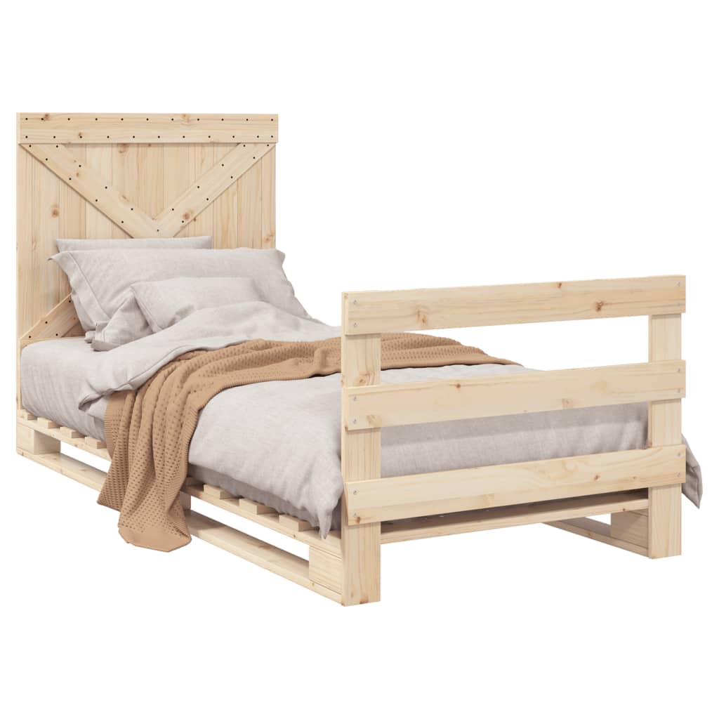 Sengeramme med hodegavl 90x200 cm heltre furu