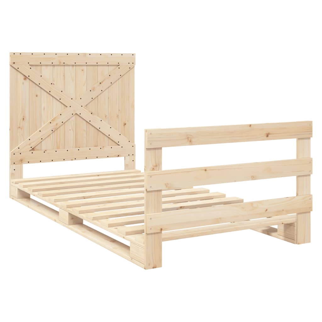 Sengeramme med hodegavl 100x200 cm heltre furu