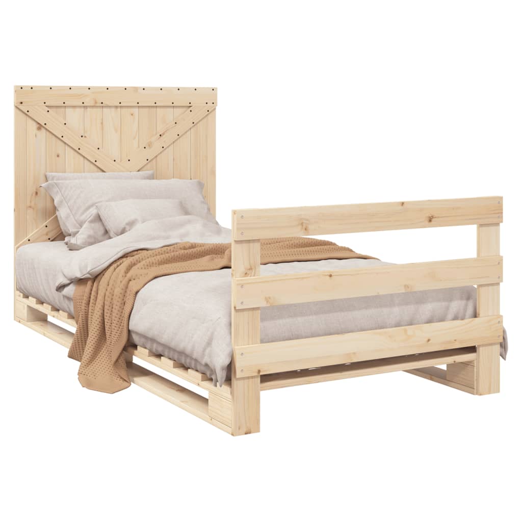 Sengeramme med hodegavl 100x200 cm heltre furu