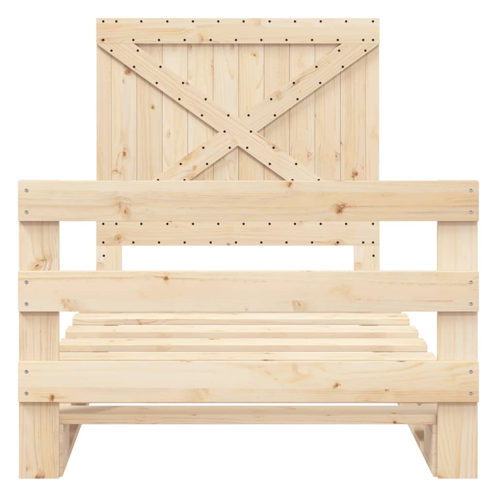 Sengeramme med hodegavl 100x200 cm heltre furu