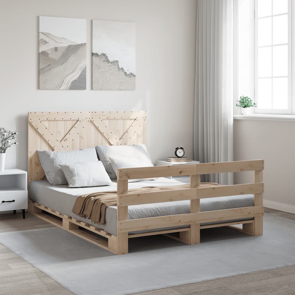 Sengeramme med hodegavl 160x200 cm heltre furu