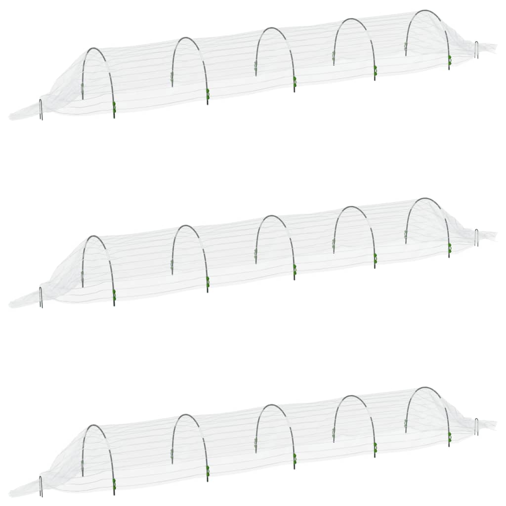 Nettingtunneler 3 stk 1,5x5 m glassfiber og PP