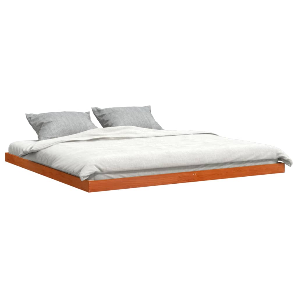 Sengeramme brun 200x200 cm heltre furu