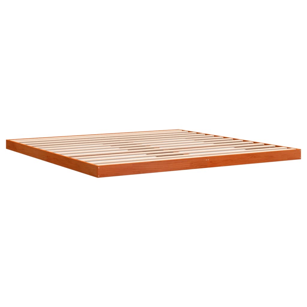 Sengeramme brun 200x200 cm heltre furu
