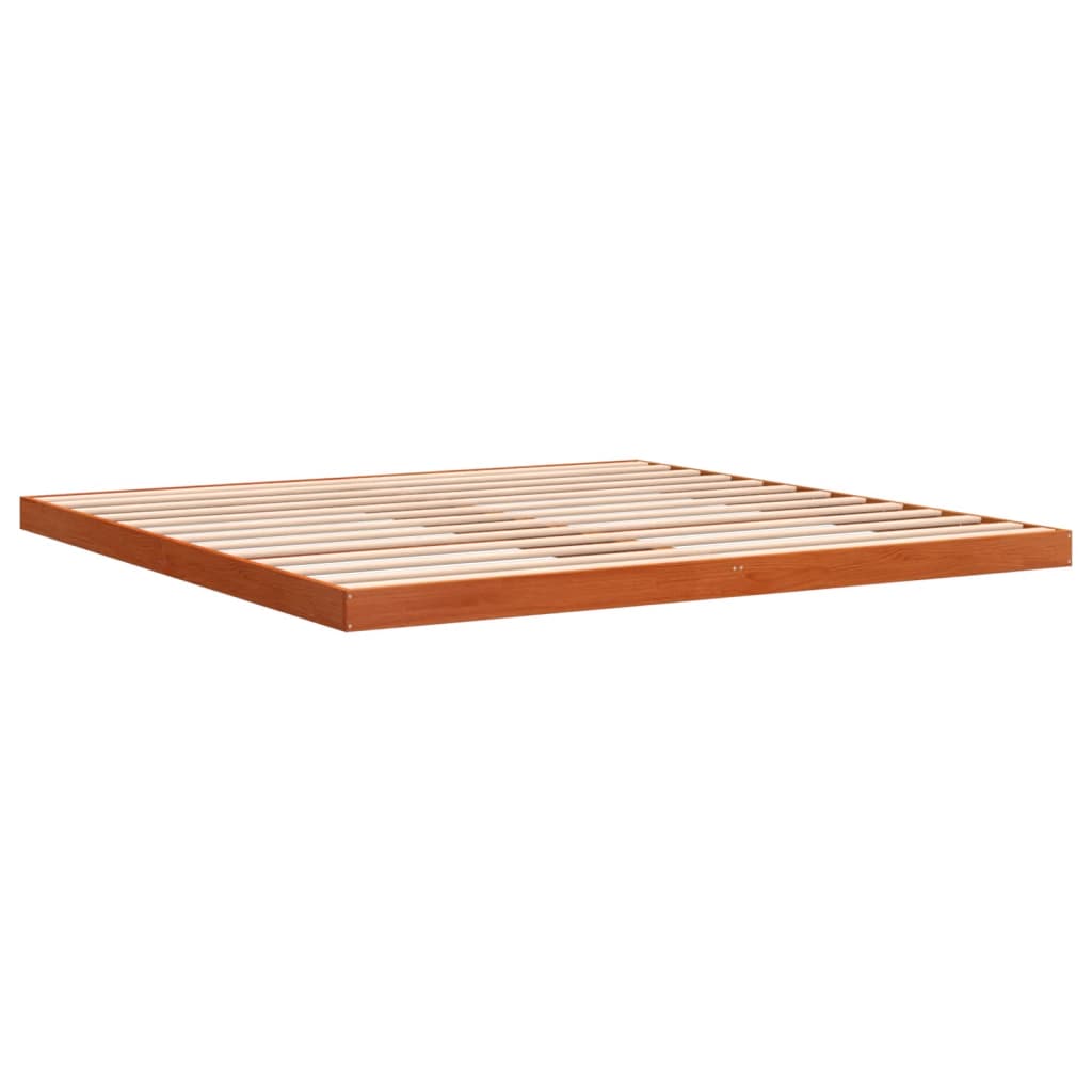 Sengeramme brun 200x200 cm heltre furu