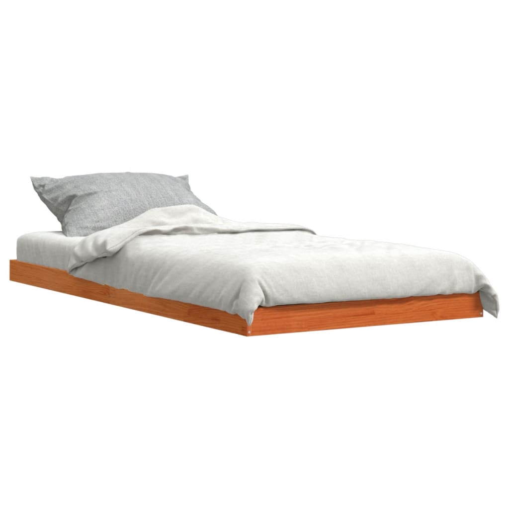 Sengeramme brun 100x200 cm heltre furu