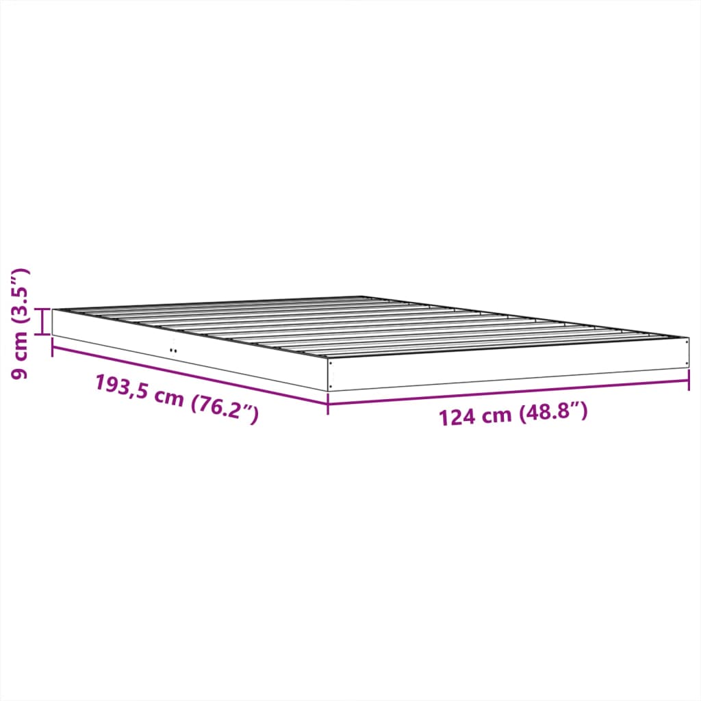 Sengeramme brun 120x190 cm heltre furu