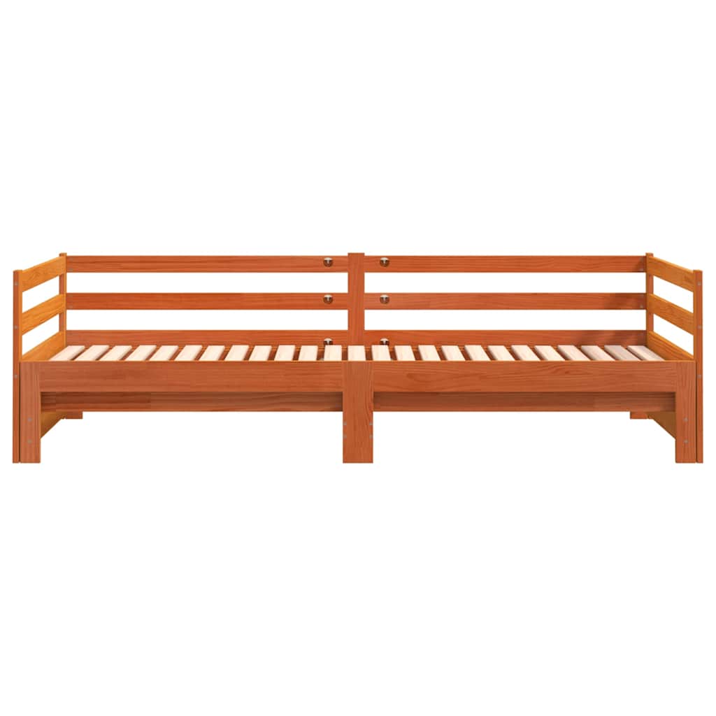Uttrekkbar dagseng voksbrun 90x200 cm heltre furu
