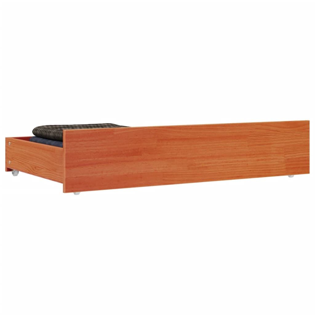 Sengeskuffer 4 stk voksbrun heltre furu