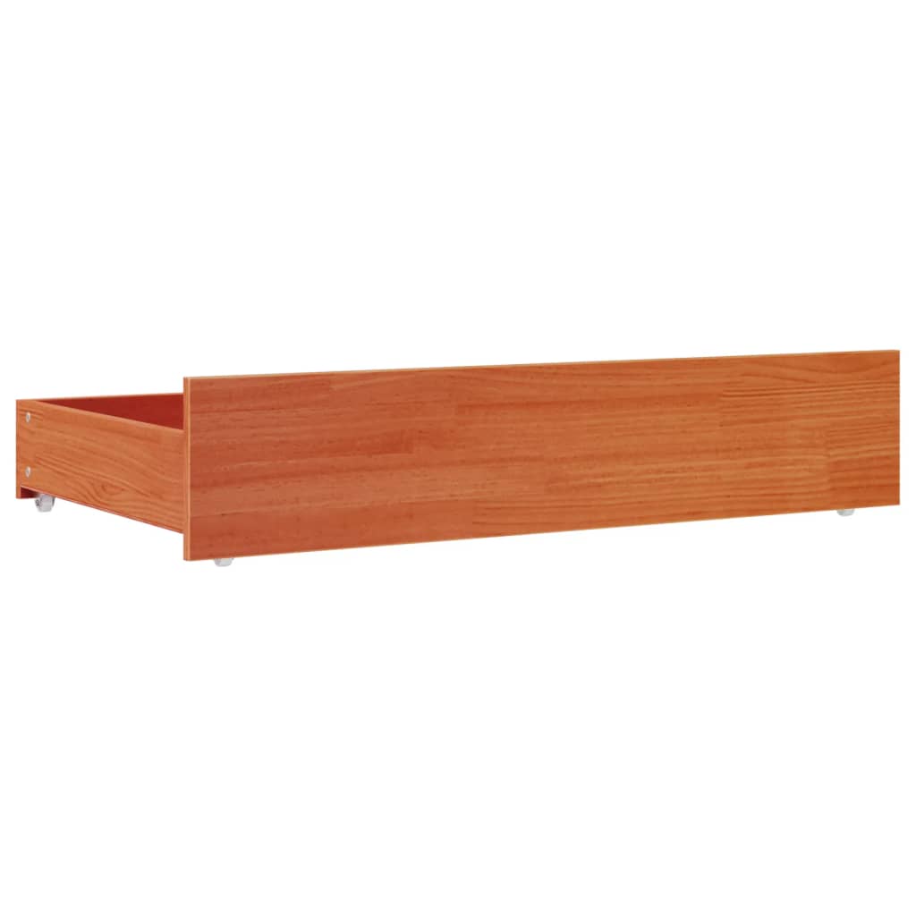 Sengeskuffer 4 stk voksbrun heltre furu