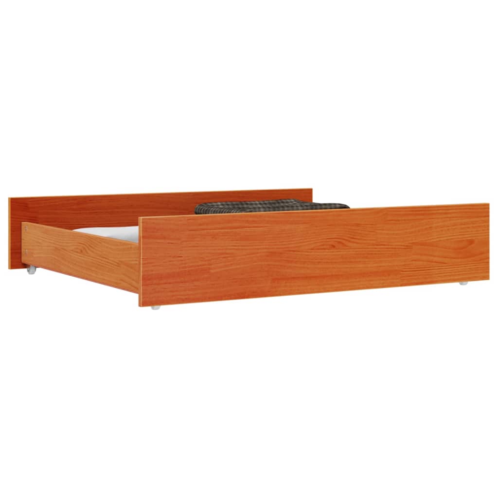 Sengeskuffer 2 stk voksbrun heltre furu