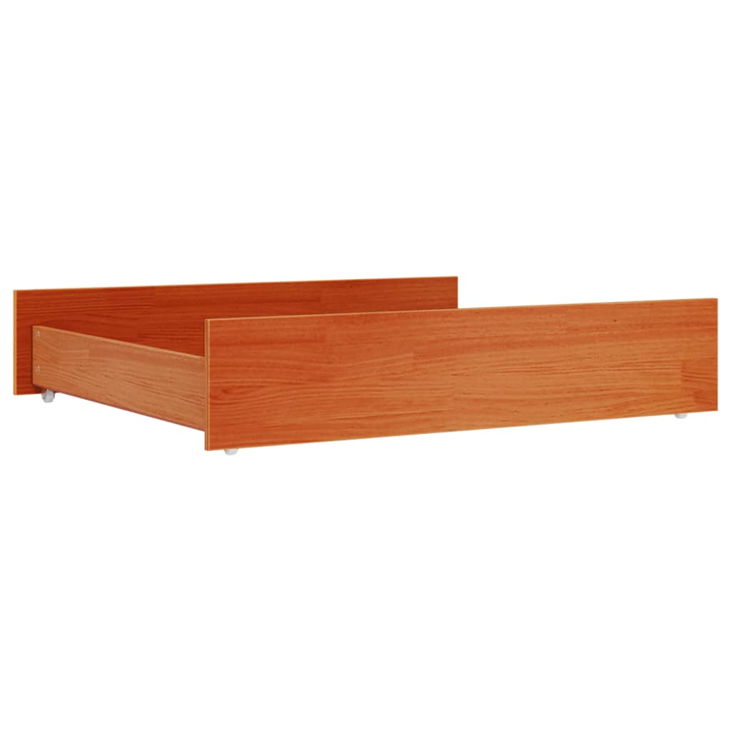 Sengeskuffer 2 stk voksbrun heltre furu