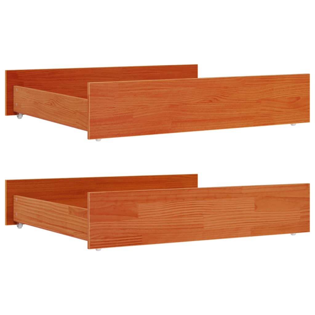 Sengeskuffer 2 stk voksbrun heltre furu