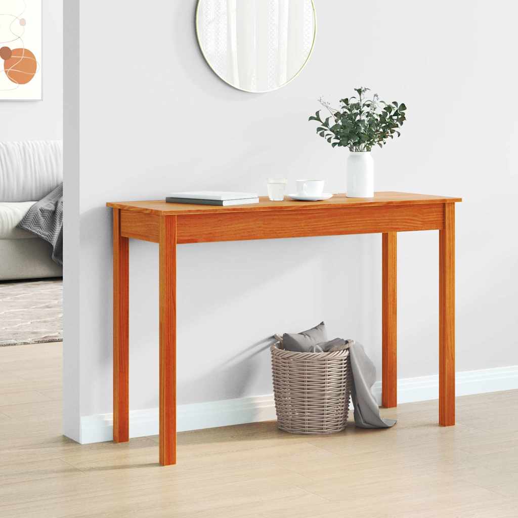 Konsollbord voksbrun 110x40x75 cm heltre furu