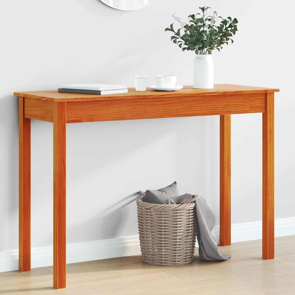 Konsollbord voksbrun 110x40x75 cm heltre furu