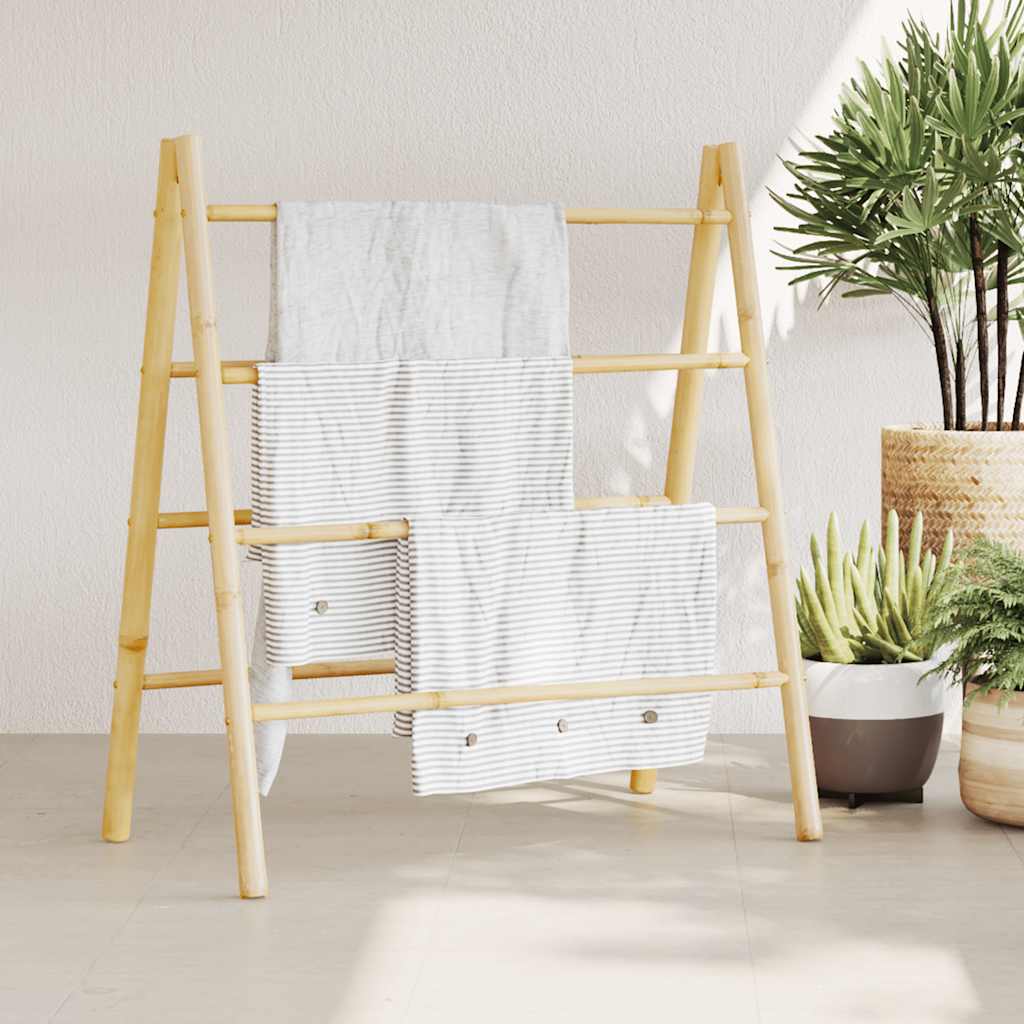 Dobbel håndklestige med 4 trinn 90x50x100 cm bambus