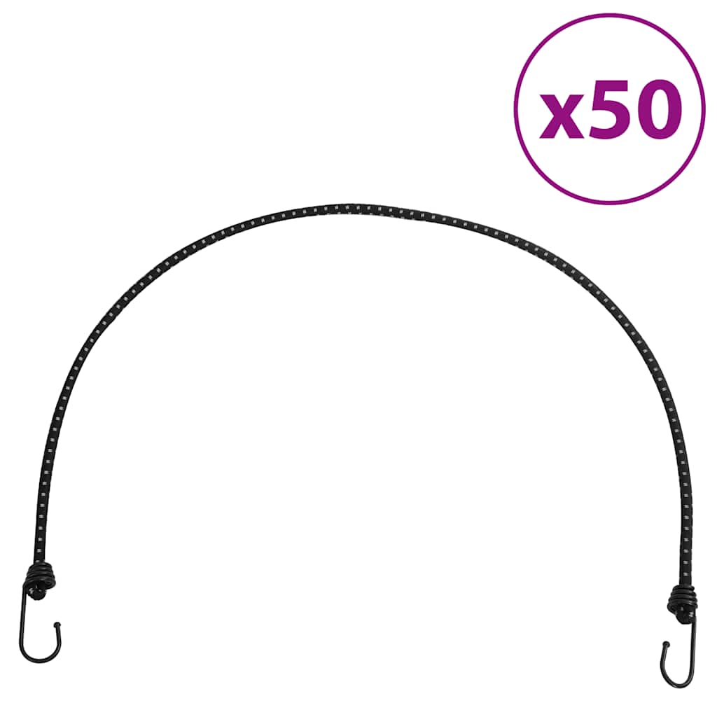 Strikksnorer med refleksstrimler og kroker 50 stk 100 cm