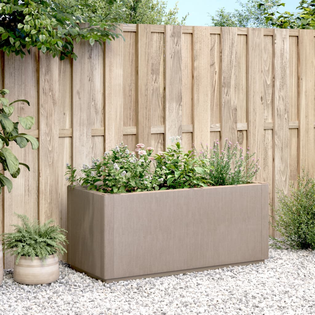 Plantekasse lysebrun 80x36x35 cm PP