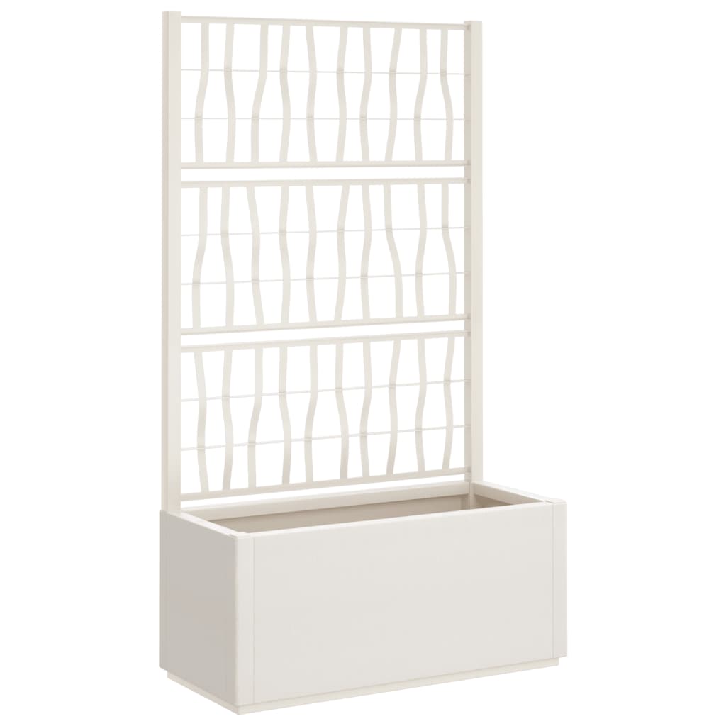 Plantekasse med espalier hvit 80x36x140 cm PP