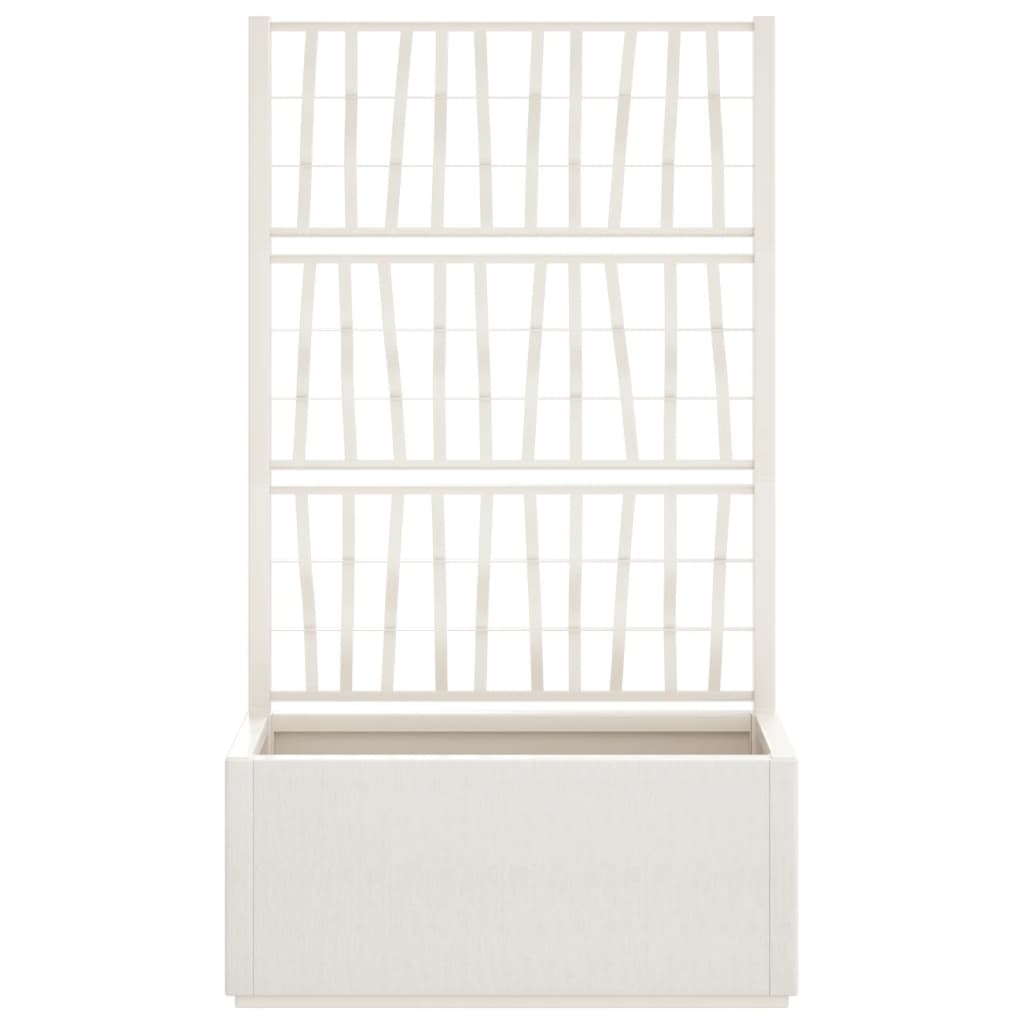 Plantekasse med espalier hvit 80x36x140 cm PP