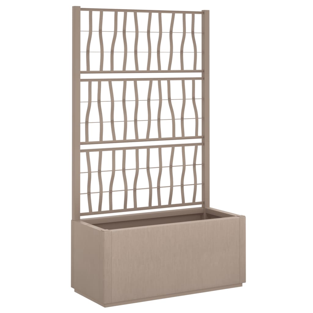 Plantekasse med espalier brun 80x36x140 cm PP