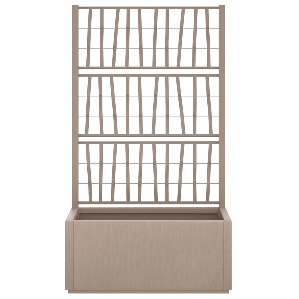 Plantekasse med espalier brun 80x36x140 cm PP