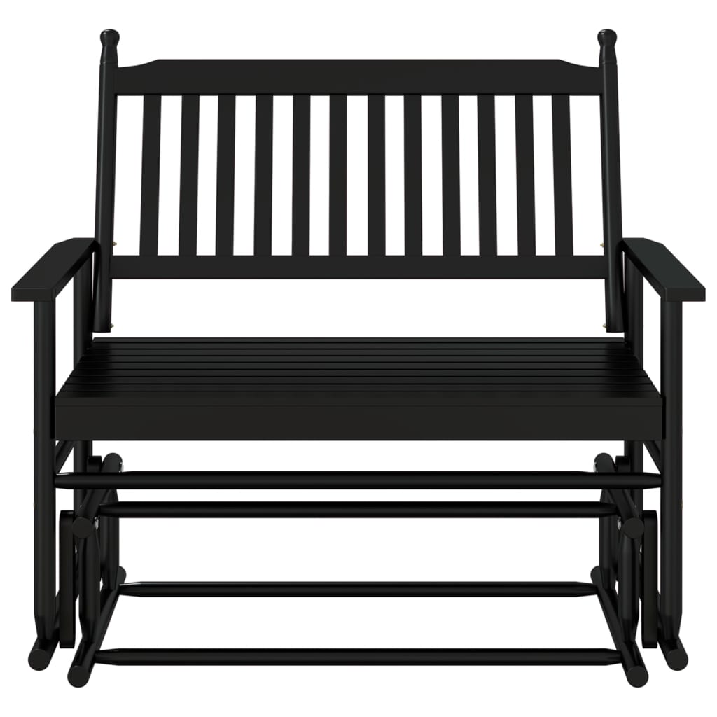 Gyngebenk svart 118x70x104,5 cm heltre poppel