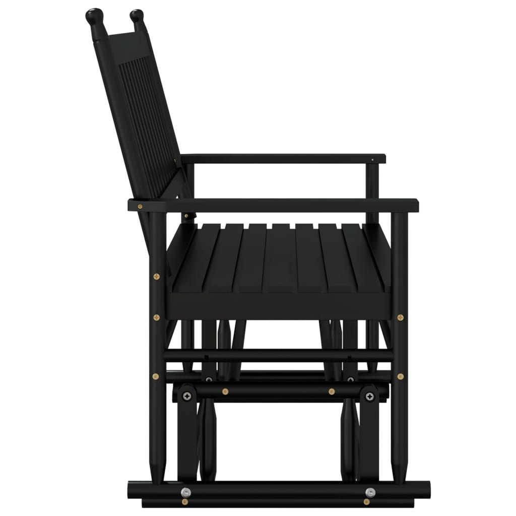 Gyngebenk svart 118x70x104,5 cm heltre poppel