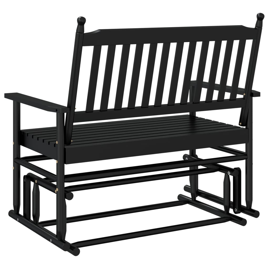 Gyngebenk svart 118x70x104,5 cm heltre poppel