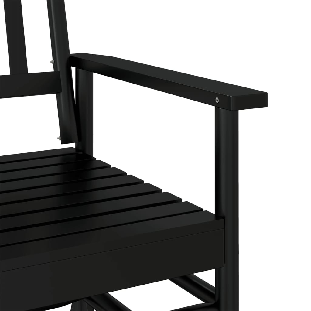 Gyngebenk svart 118x70x104,5 cm heltre poppel
