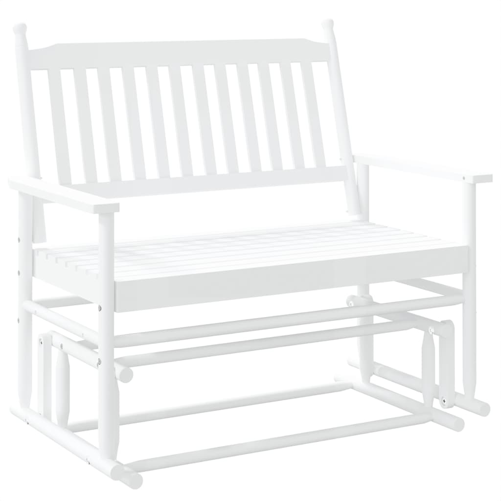 Gyngebenk hvit 118x70x104,5 cm heltre poppel