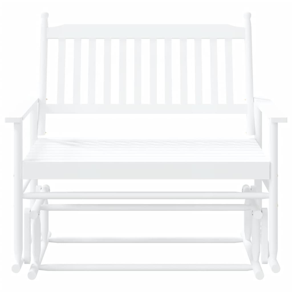 Gyngebenk hvit 118x70x104,5 cm heltre poppel