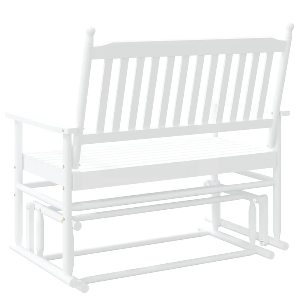 Gyngebenk hvit 118x70x104,5 cm heltre poppel