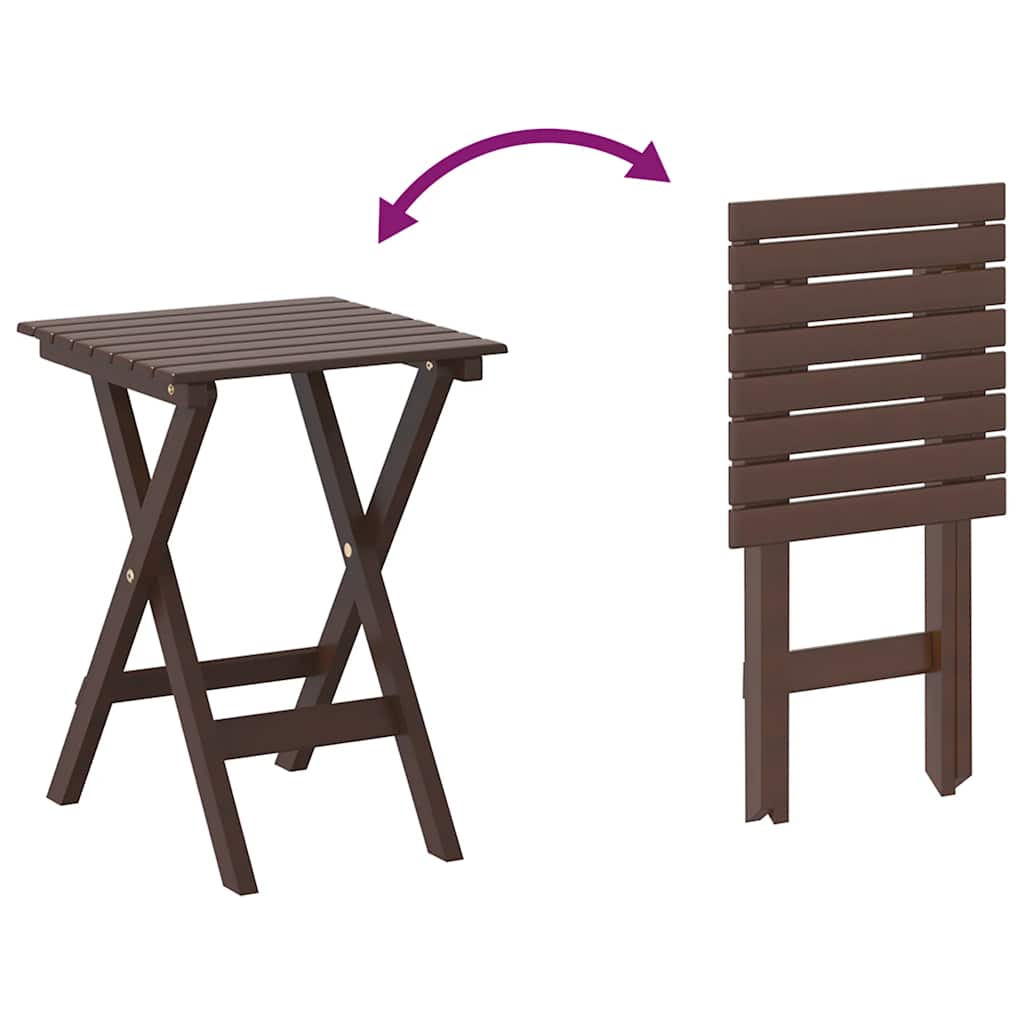 Sammenleggbart sidebord brun heltre poppeltre