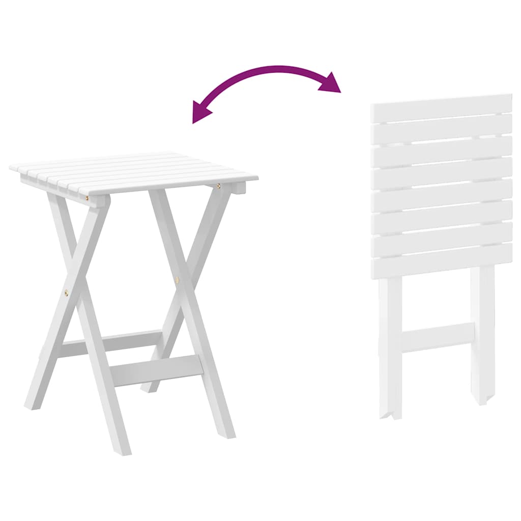 Sammenleggbart sidebord hvit heltre poppeltre