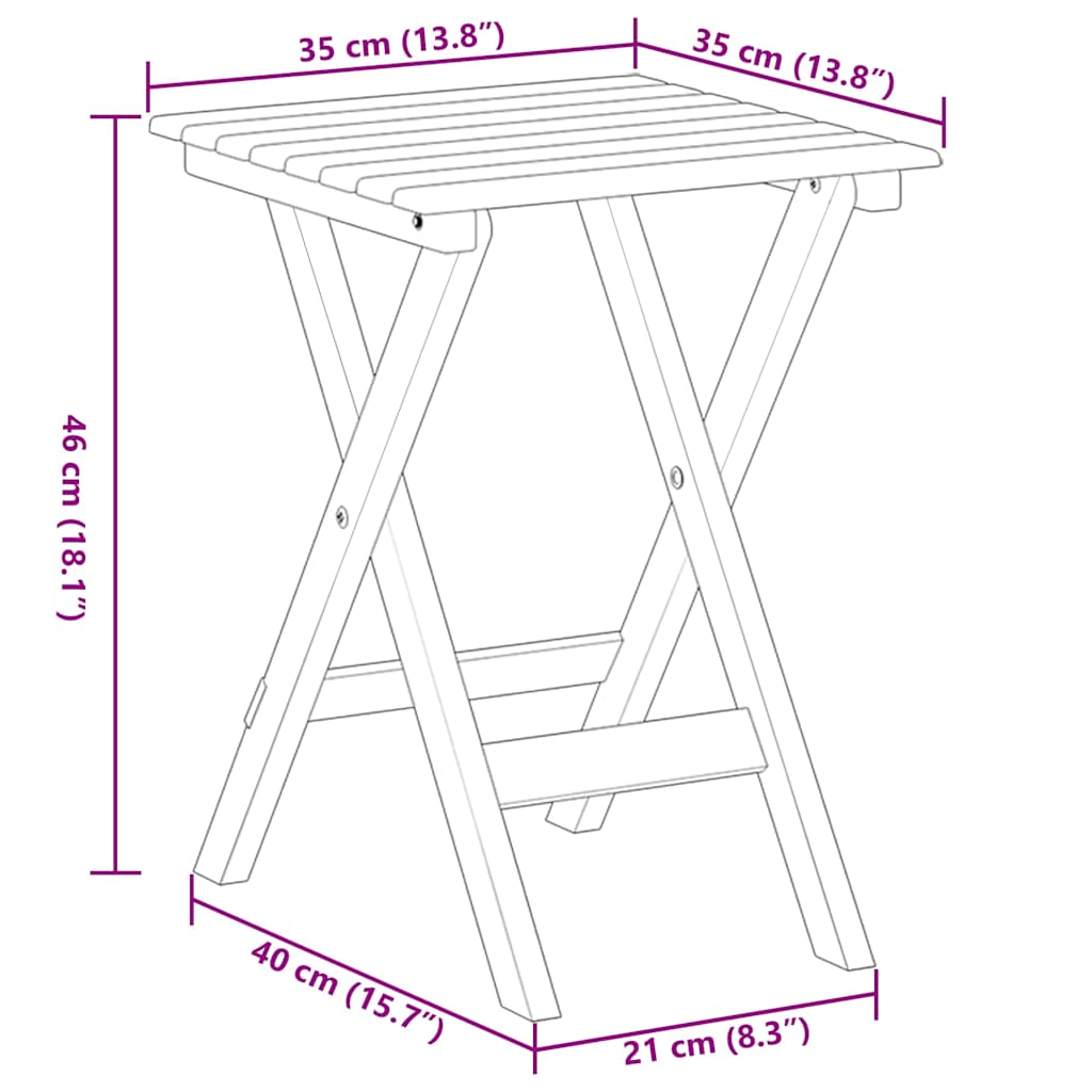 Sammenleggbart sidebord hvit heltre poppeltre